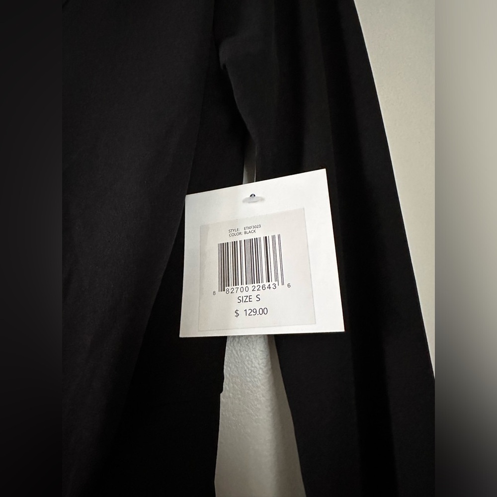 NWT Tie Waist Long Sleeve Matte Jersey Dress SIZE S - Picture 3 of 7
